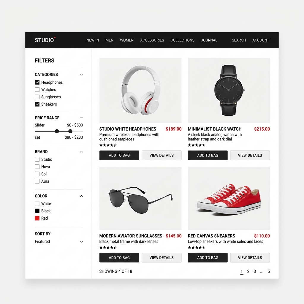 Previsualización de la tienda online ficticia