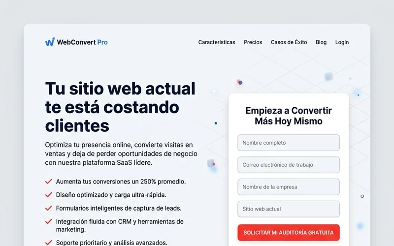 Vista previa de la landing page de demostración